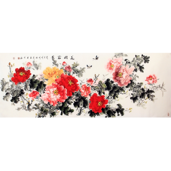 【已售】国家一级美术师张利写意牡丹图《花开富贵》
