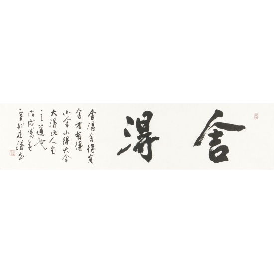 中国书法家协会会员史诗四尺对开书法作品《舍得》